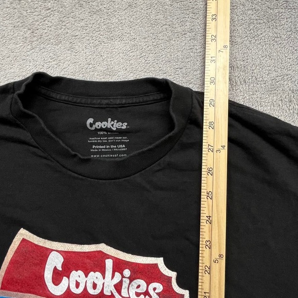 Cookies Mens Large T Shirt Crewneck Short Sleeve Black Printed Graphic‎ - Picture 5 of 5